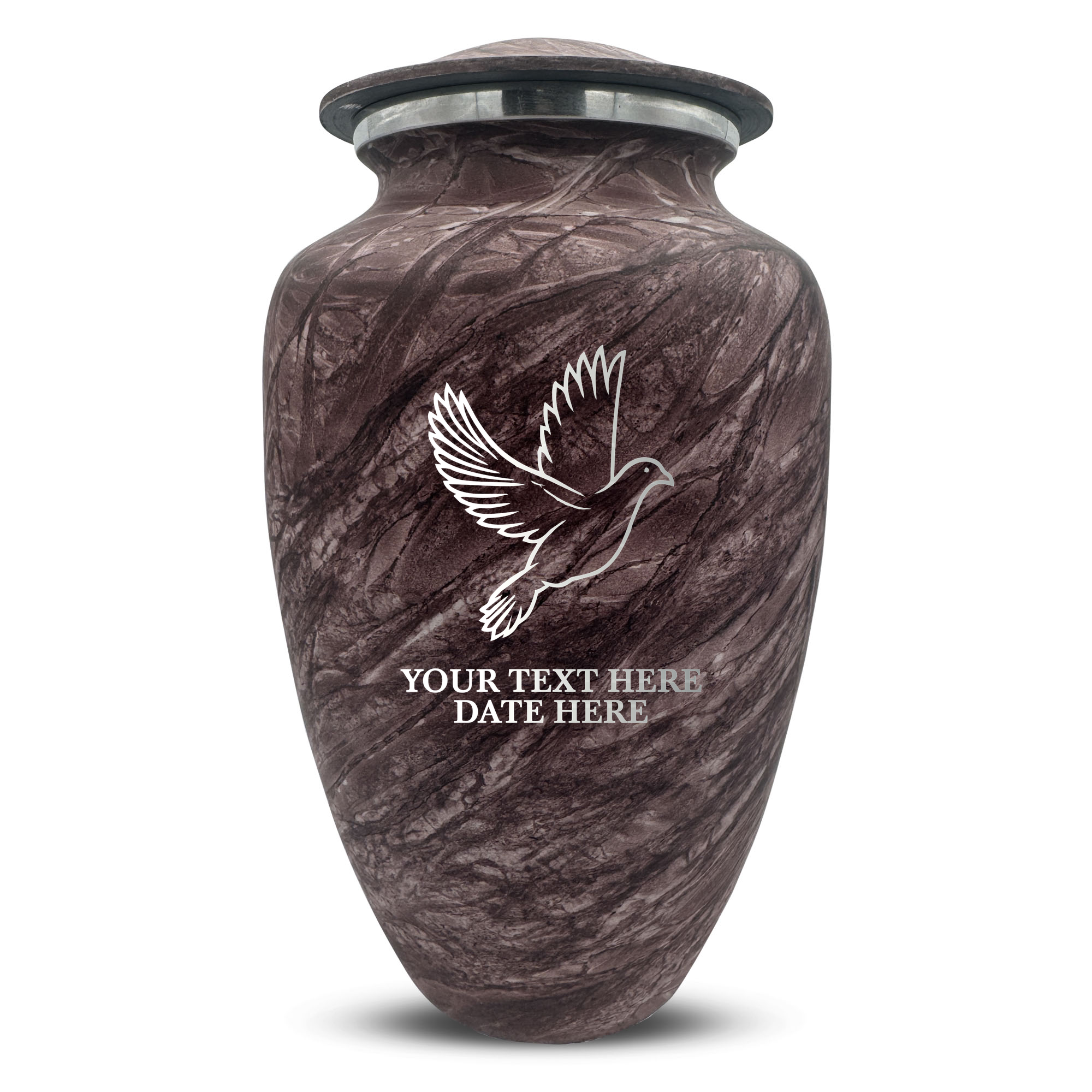 Custom Human Urns - Soft Whisper Collection - Memorial Dove Design - Distressed Finish - 200 Cubic Inch