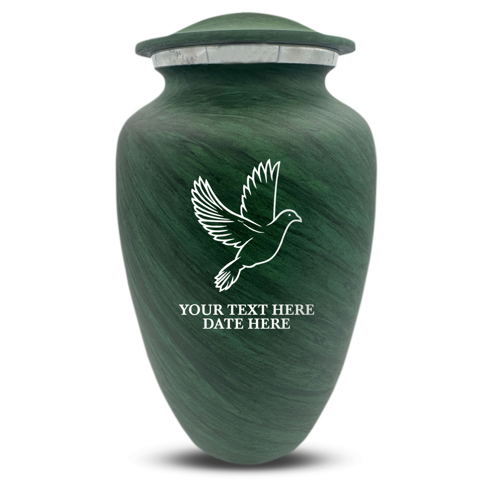 Custom Human Urns - Soft Whisper Collection - Memorial Dove Design - Distressed Finish - 200 Cubic Inch