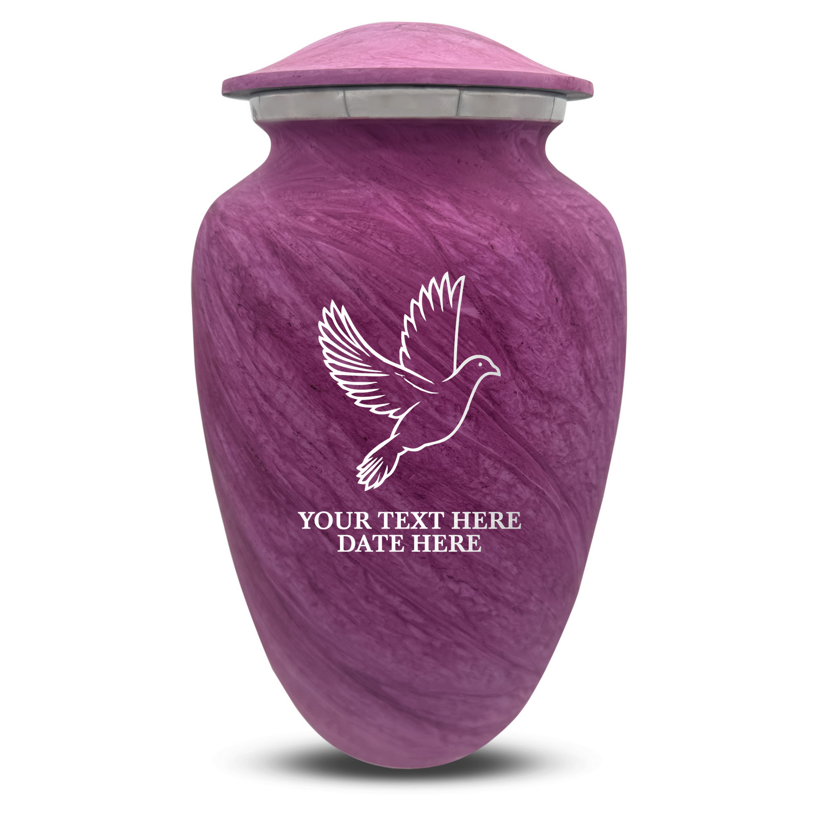 Custom Human Urns - Soft Whisper Collection - Memorial Dove Design - Distressed Finish - 200 Cubic Inch