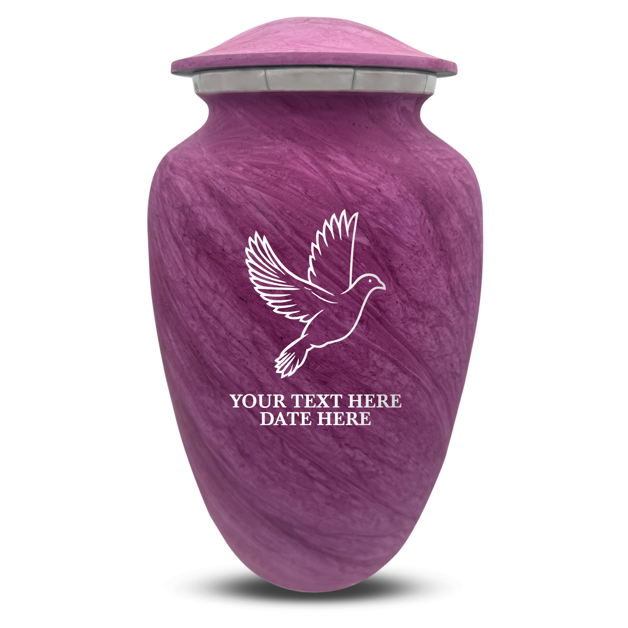 Custom Human Urns - Soft Whisper Collection - Memorial Dove Design - Distressed Finish - 200 Cubic Inch