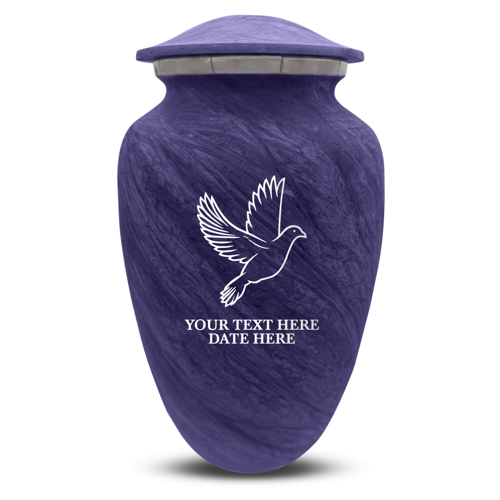 Custom Human Urns - Soft Whisper Collection - Memorial Dove Design - Distressed Finish - 200 Cubic Inch