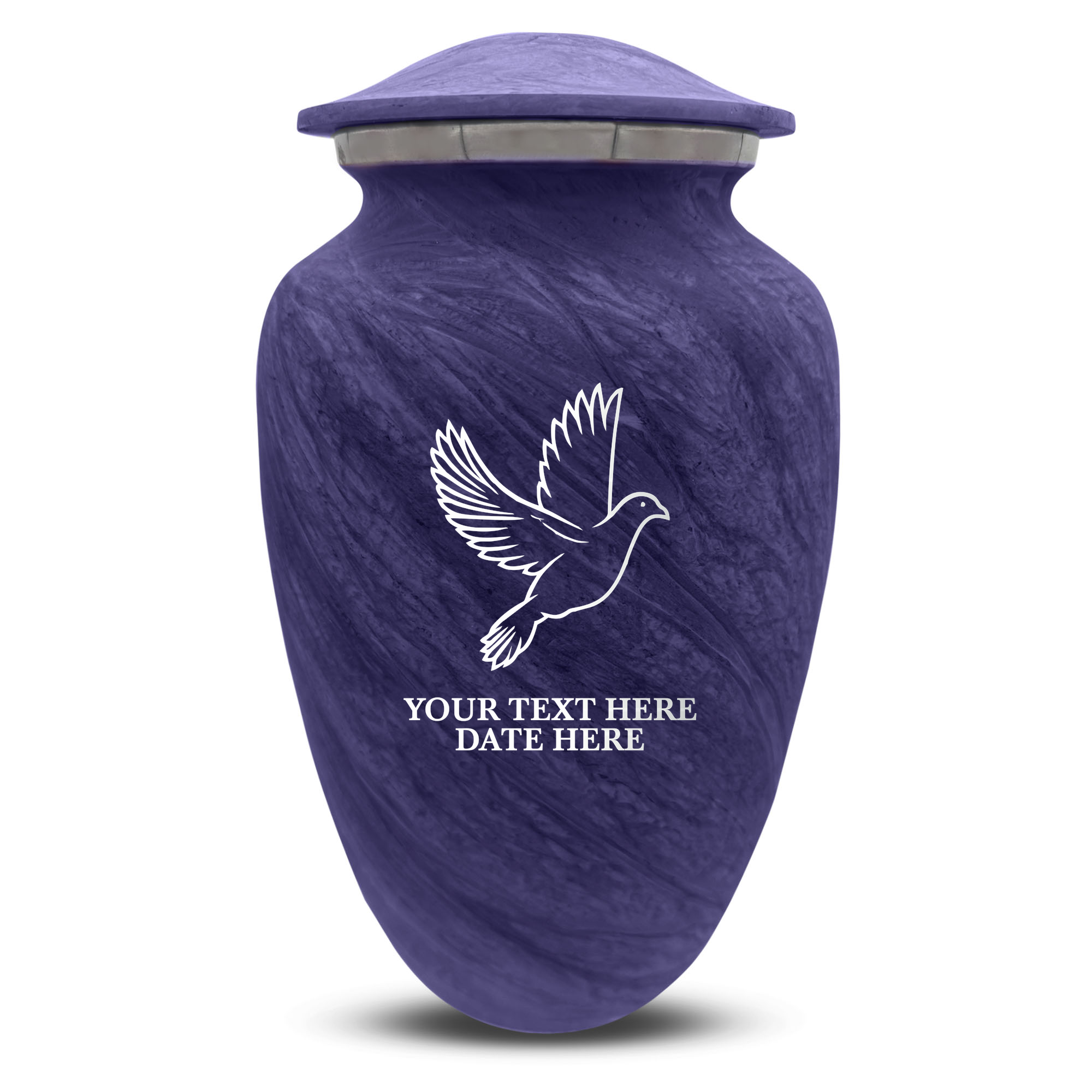 Custom Human Urns - Soft Whisper Collection - Memorial Dove Design - Distressed Finish - 200 Cubic Inch