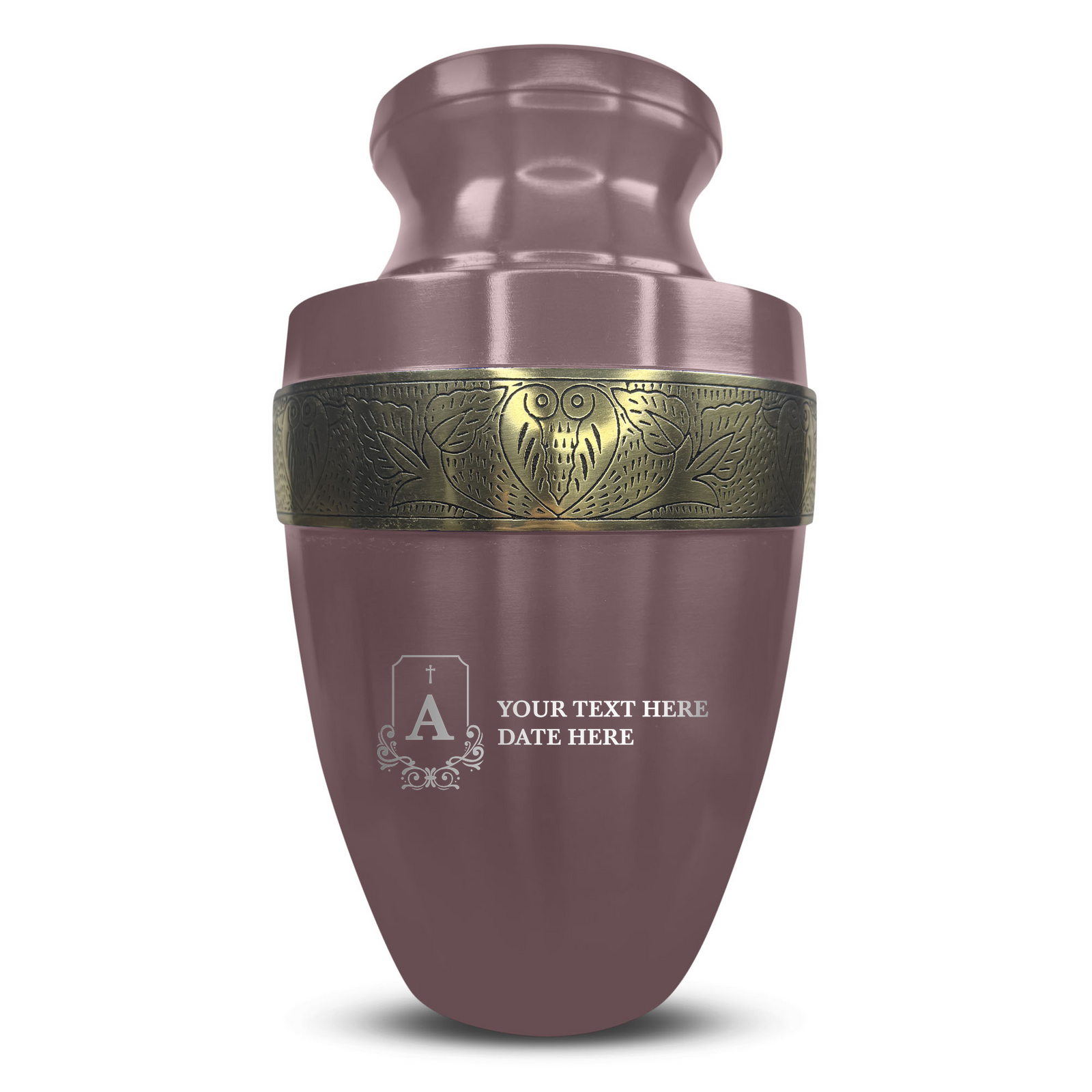 Custom Aluminum Human Urn - Funny Tombstone Design - Elite Collection with Gold Inlay - 200 Cubic Inch