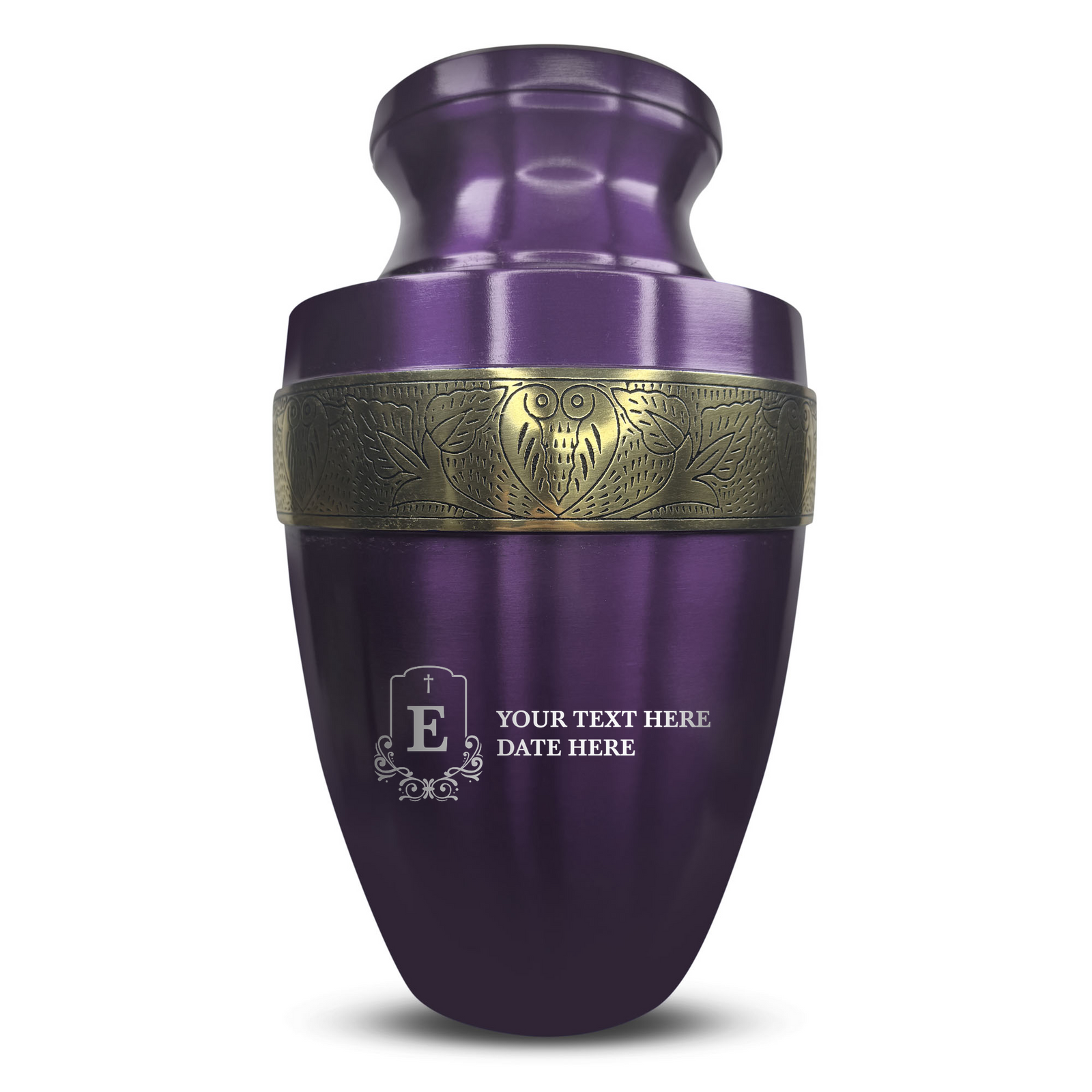 Custom Aluminum Human Urn - Funny Tombstone Design - Elite Collection with Gold Inlay - 200 Cubic Inch