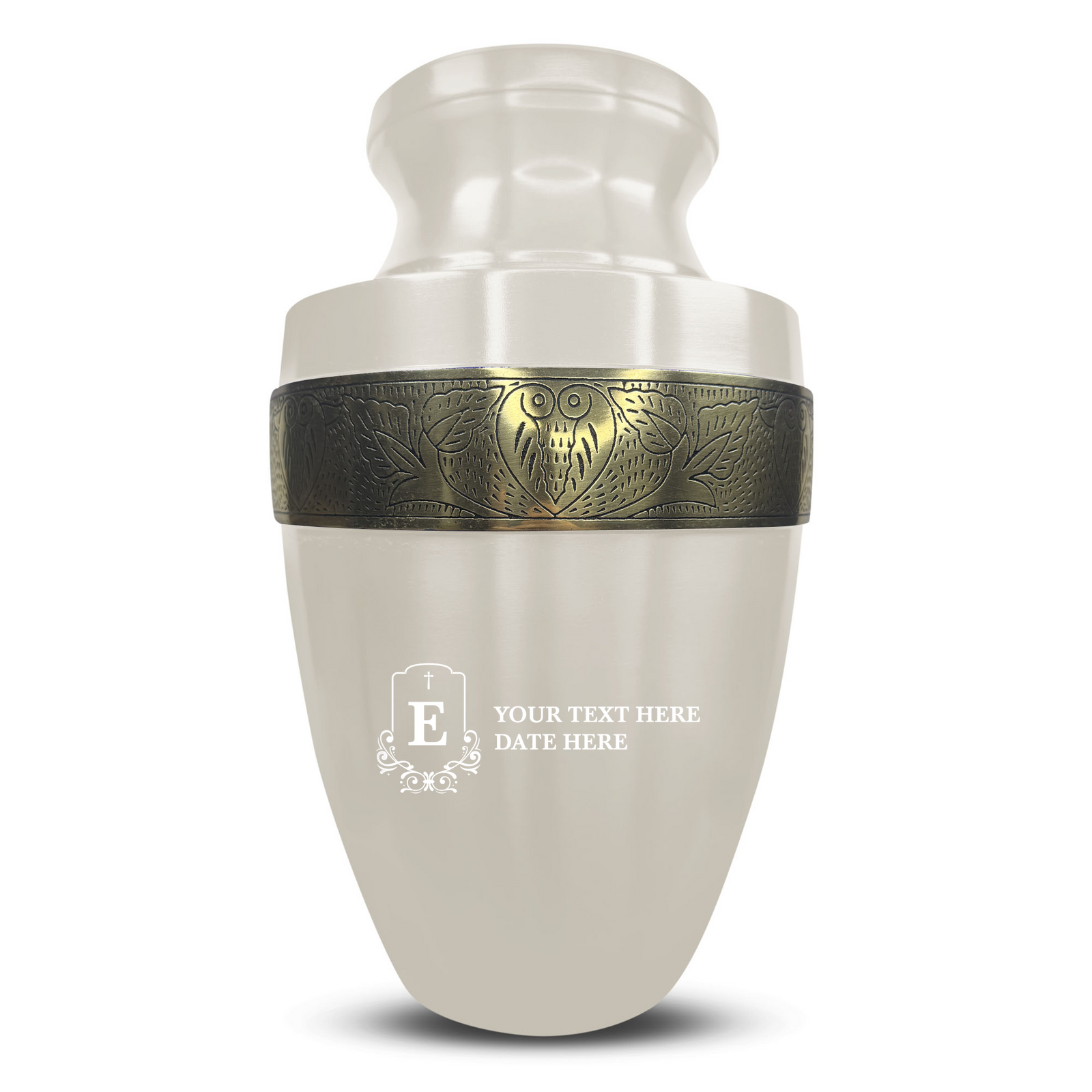 Custom Aluminum Human Urn - Funny Tombstone Design - Elite Collection with Gold Inlay - 200 Cubic Inch