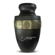 Custom Aluminum Human Urn - Funny Tombstone Design - Elite Collection with Gold Inlay - 200 Cubic Inch