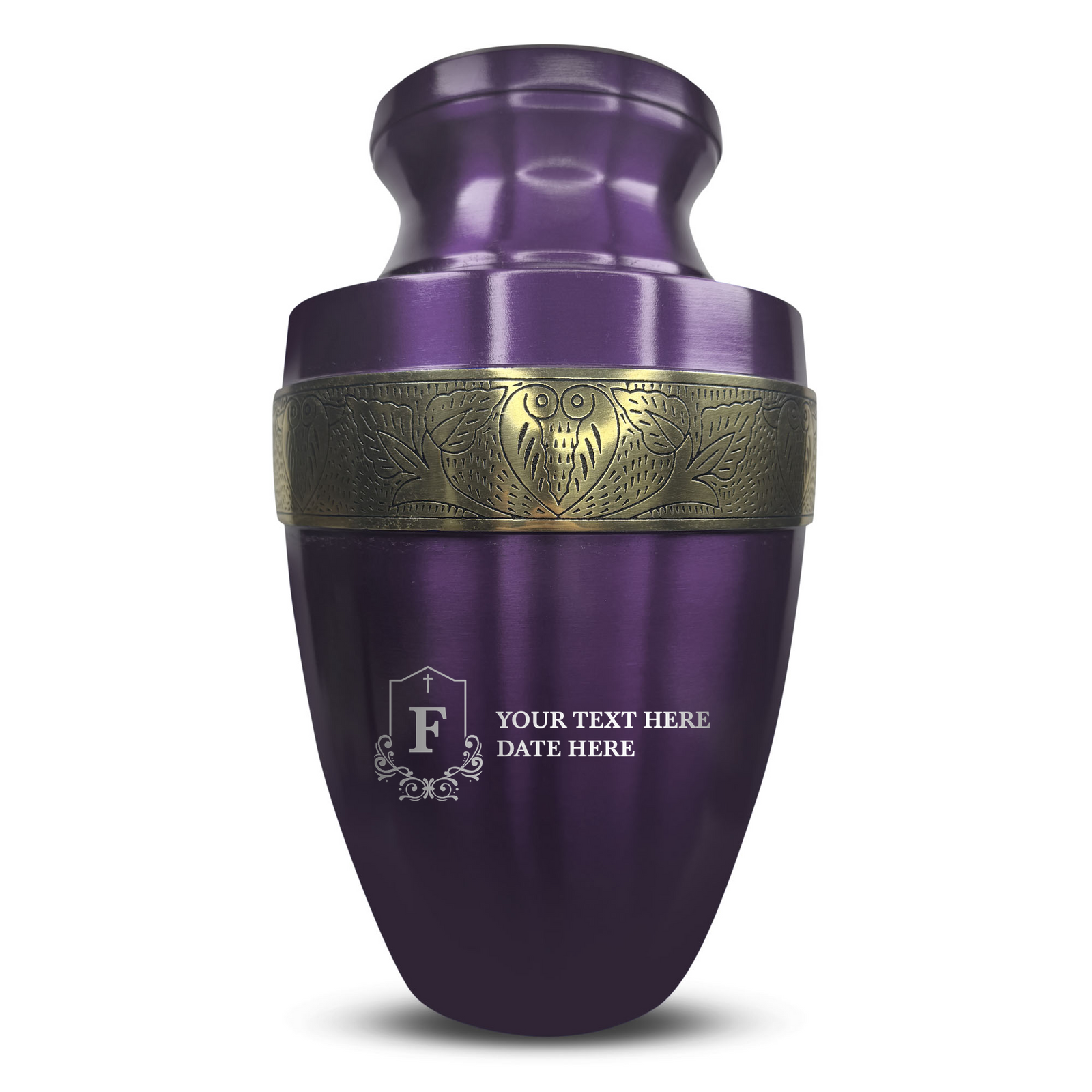 Custom Aluminum Human Urn - Funny Tombstone Design - Elite Collection with Gold Inlay - 200 Cubic Inch