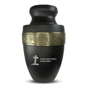 Custom Aluminum Human Urn - Funny Tombstone Design - Elite Collection with Gold Inlay - 200 Cubic Inch