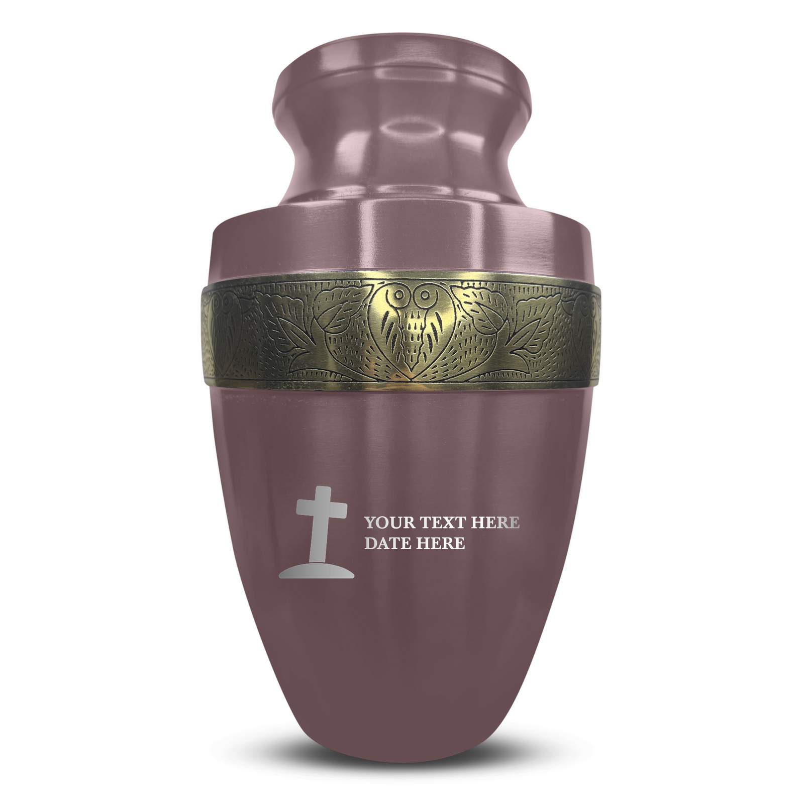 Custom Aluminum Human Urn - Funny Tombstone Design - Elite Collection with Gold Inlay - 200 Cubic Inch