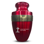Custom Aluminum Human Urn - Funny Tombstone Design - Elite Collection with Gold Inlay - 200 Cubic Inch