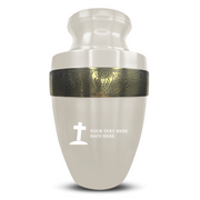 Custom Aluminum Human Urn - Funny Tombstone Design - Elite Collection with Gold Inlay - 200 Cubic Inch