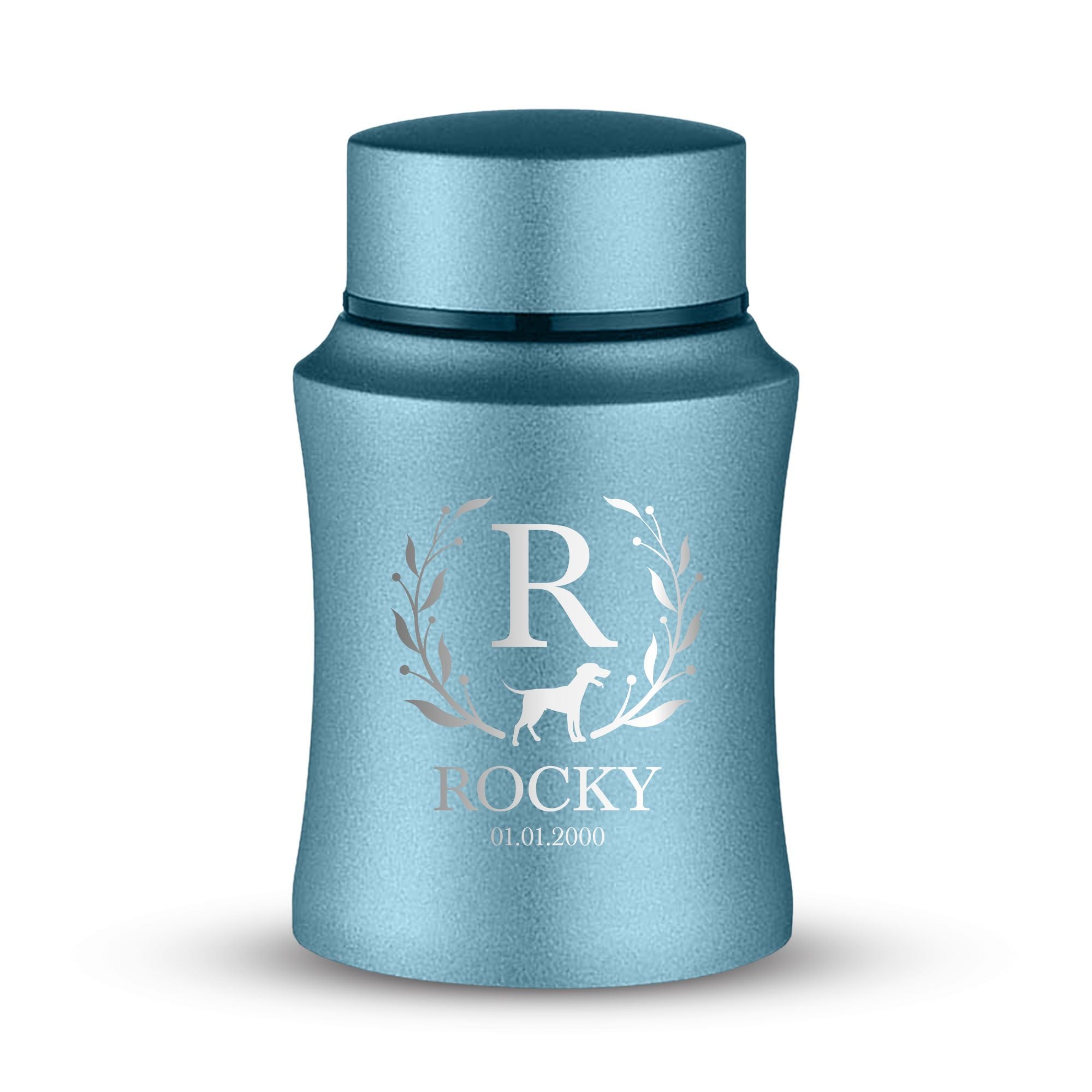Custom Small Keepsake Cremation Urn for Small Dogs - Laser Engraved - Fit up to 10lbs - Powder Coated Stainless Steel Urn