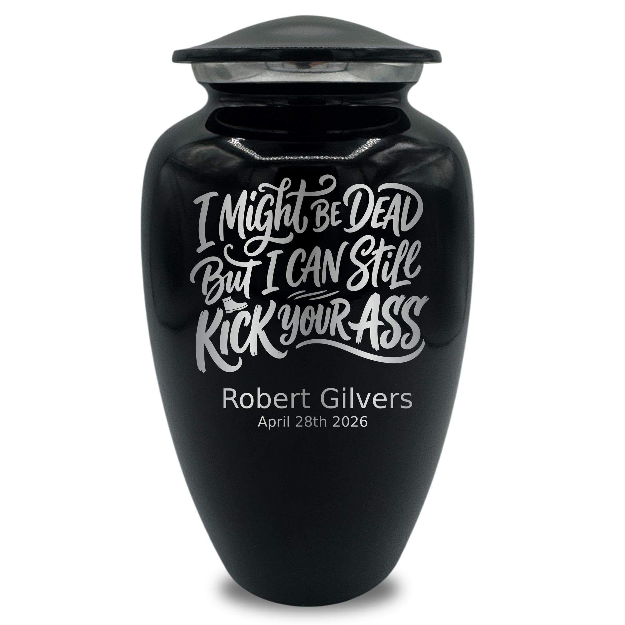 Splendor Human Cremation Urn - 200 Cubic Inch Capacity - Metal | Dark Humor