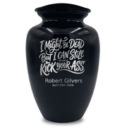 Polished Extra Large Human Cremation Urn 350 Cubic Inch - Engraved Aluminum | Dark Humor