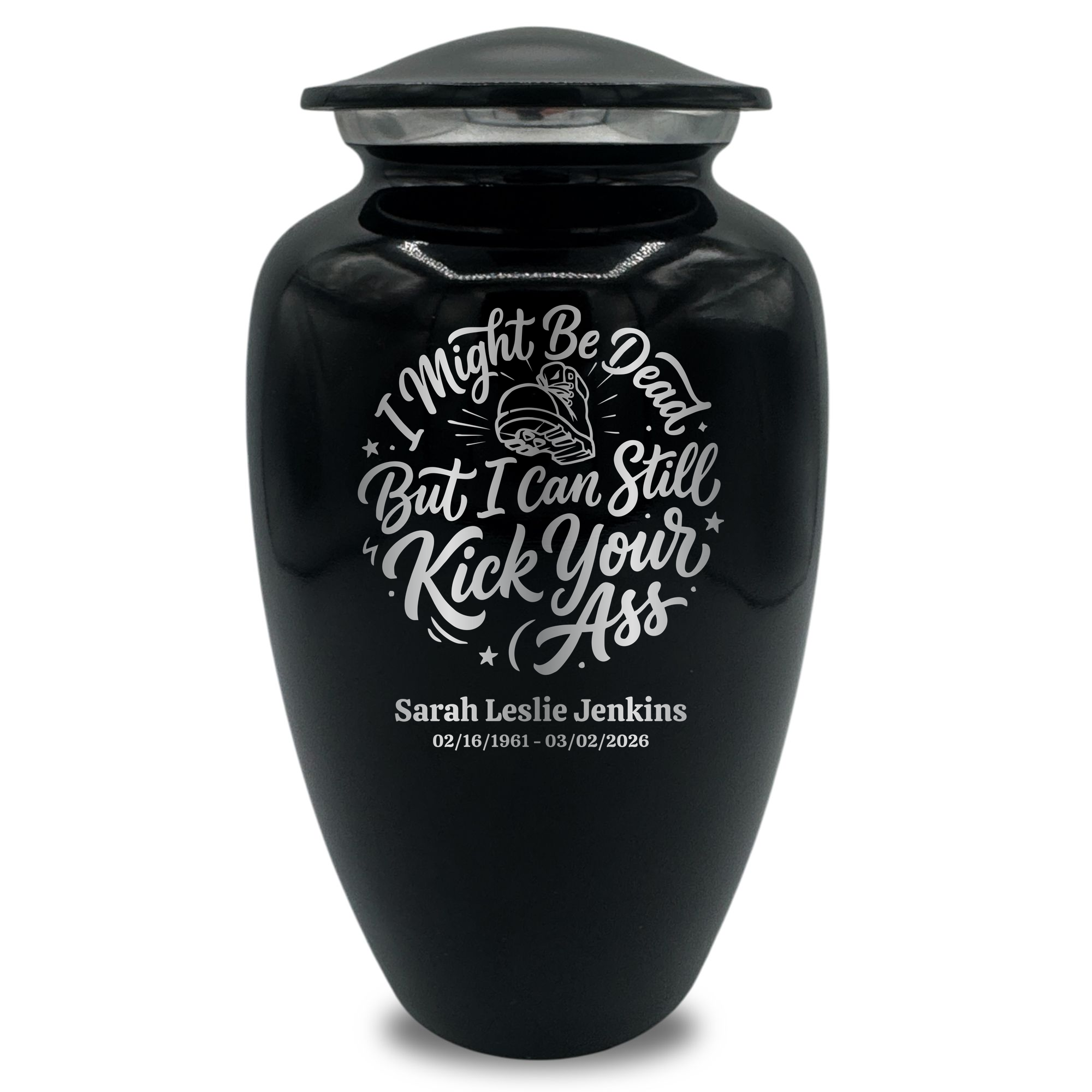 Splendor Human Cremation Urn - 200 Cubic Inch Capacity - Metal | Dark Humor