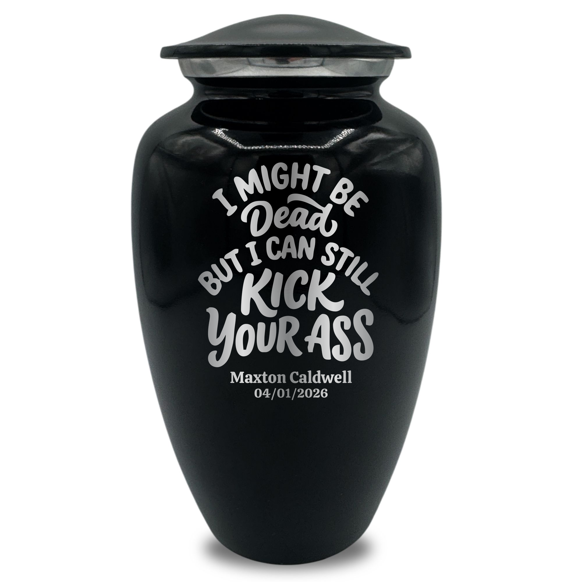 Splendor Human Cremation Urn - 200 Cubic Inch Capacity - Metal | Dark Humor