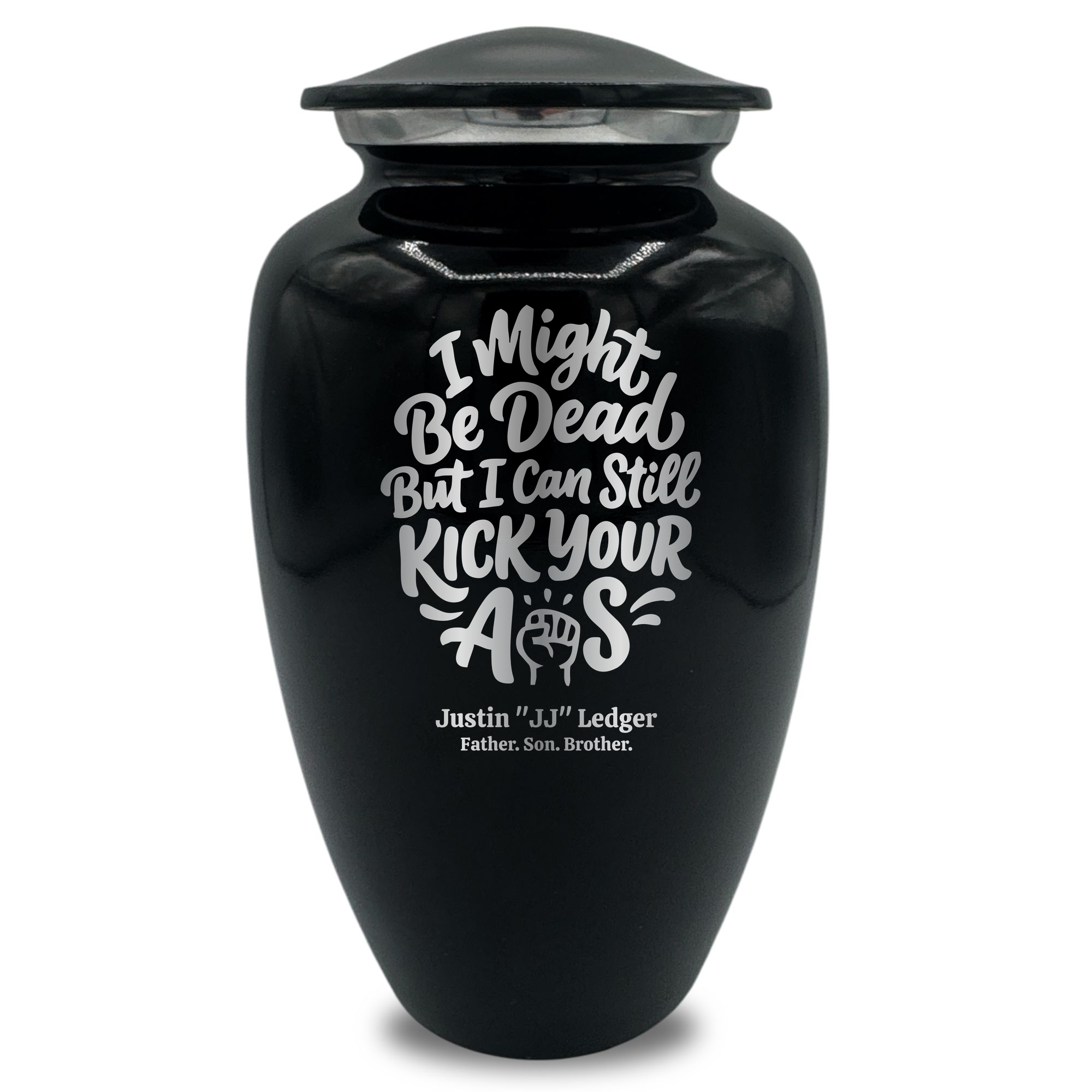 Splendor Human Cremation Urn - 200 Cubic Inch Capacity - Metal | Dark Humor