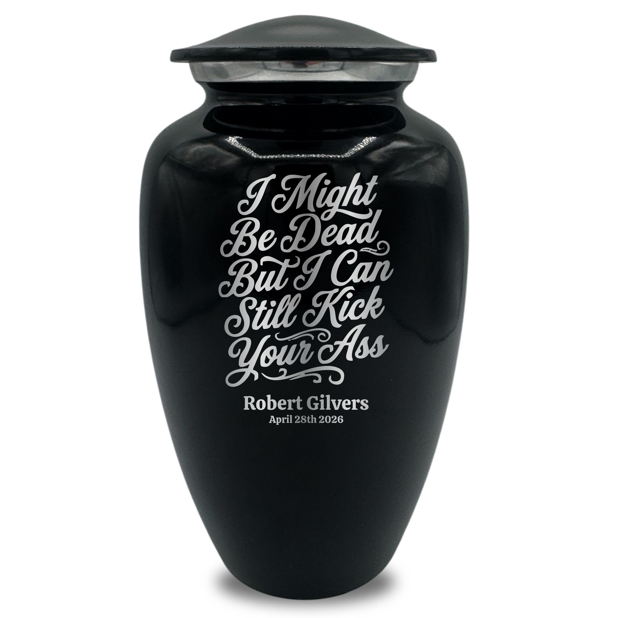 Splendor Human Cremation Urn - 200 Cubic Inch Capacity - Metal | Dark Humor