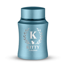 Powder Blue / Cat - Monogram with Arch Leaves Border and Cat silhouette