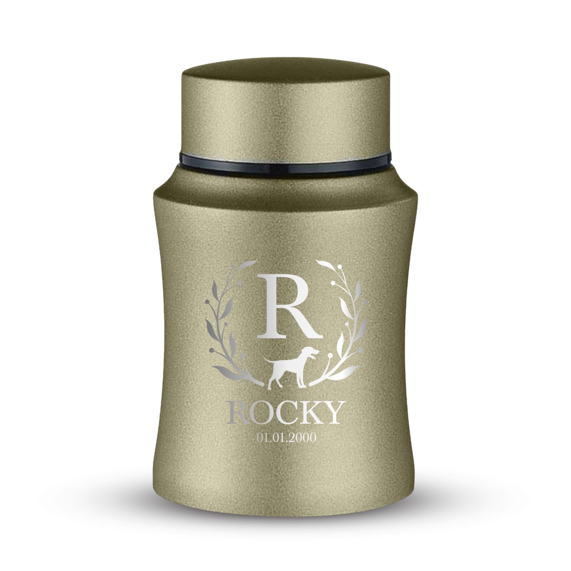 Custom Small Keepsake Cremation Urn for Small Dogs - Laser Engraved - Fit up to 10lbs - Powder Coated Stainless Steel Urn