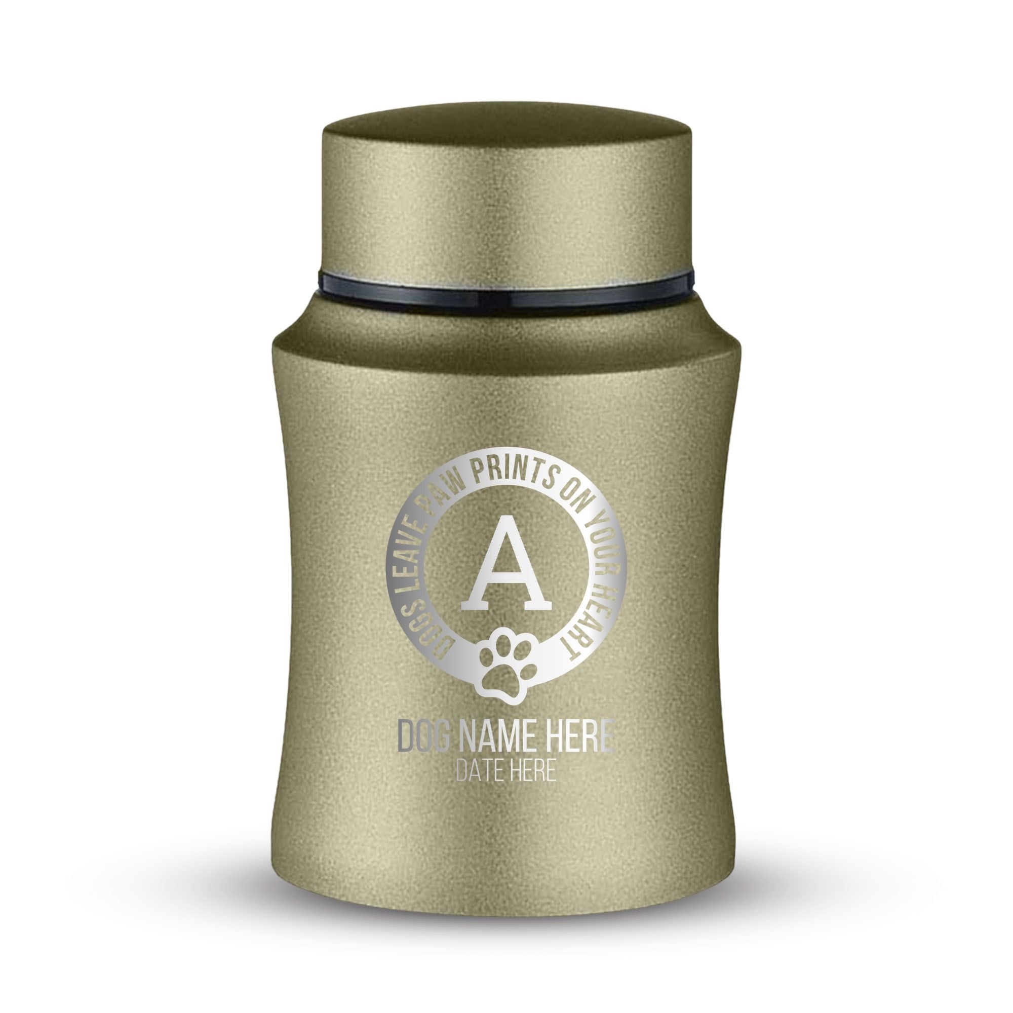 Custom Small Keepsake Cremation Urn for Small Dogs - Laser Engraved - Fit up to 10lbs - Powder Coated Stainless Steel Urn