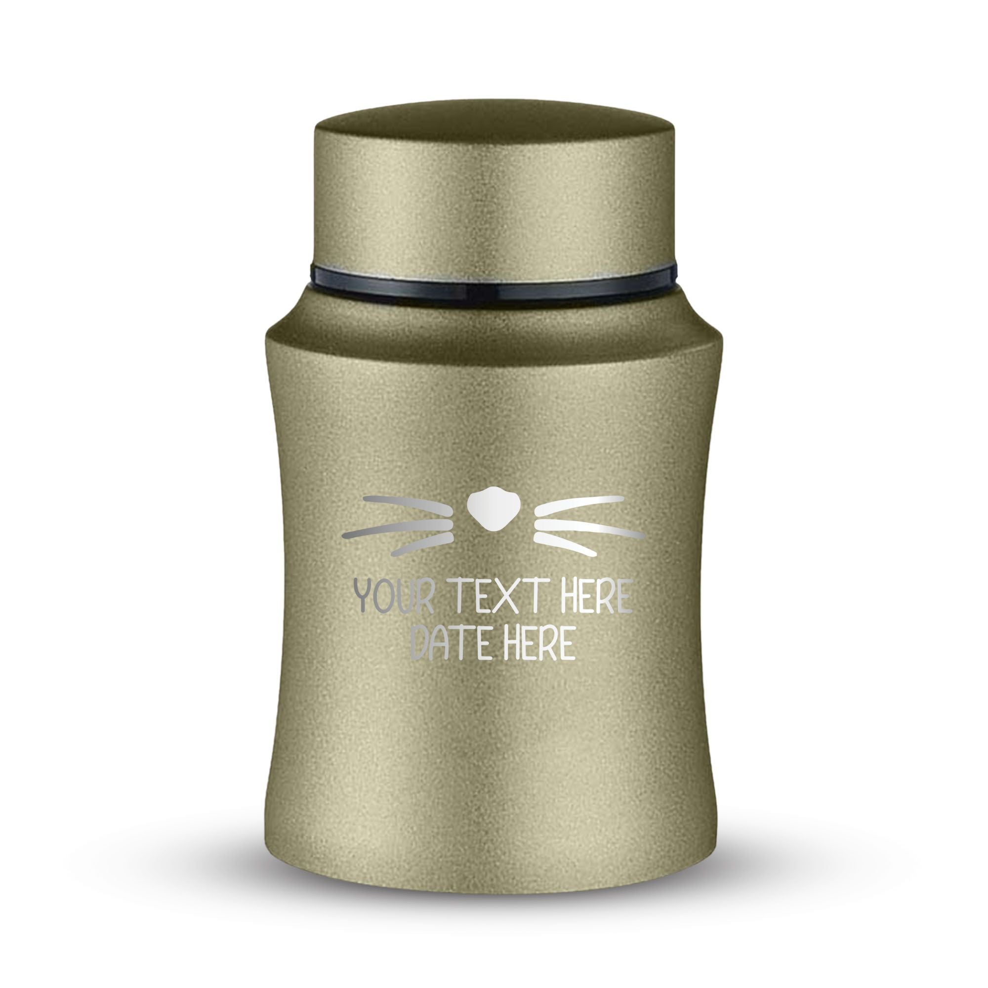 Custom Small Keepsake Cremation Urn for Small Cats - Laser Engraved - Fit up to 10lbs - Powder Coated Stainless Steel Urn