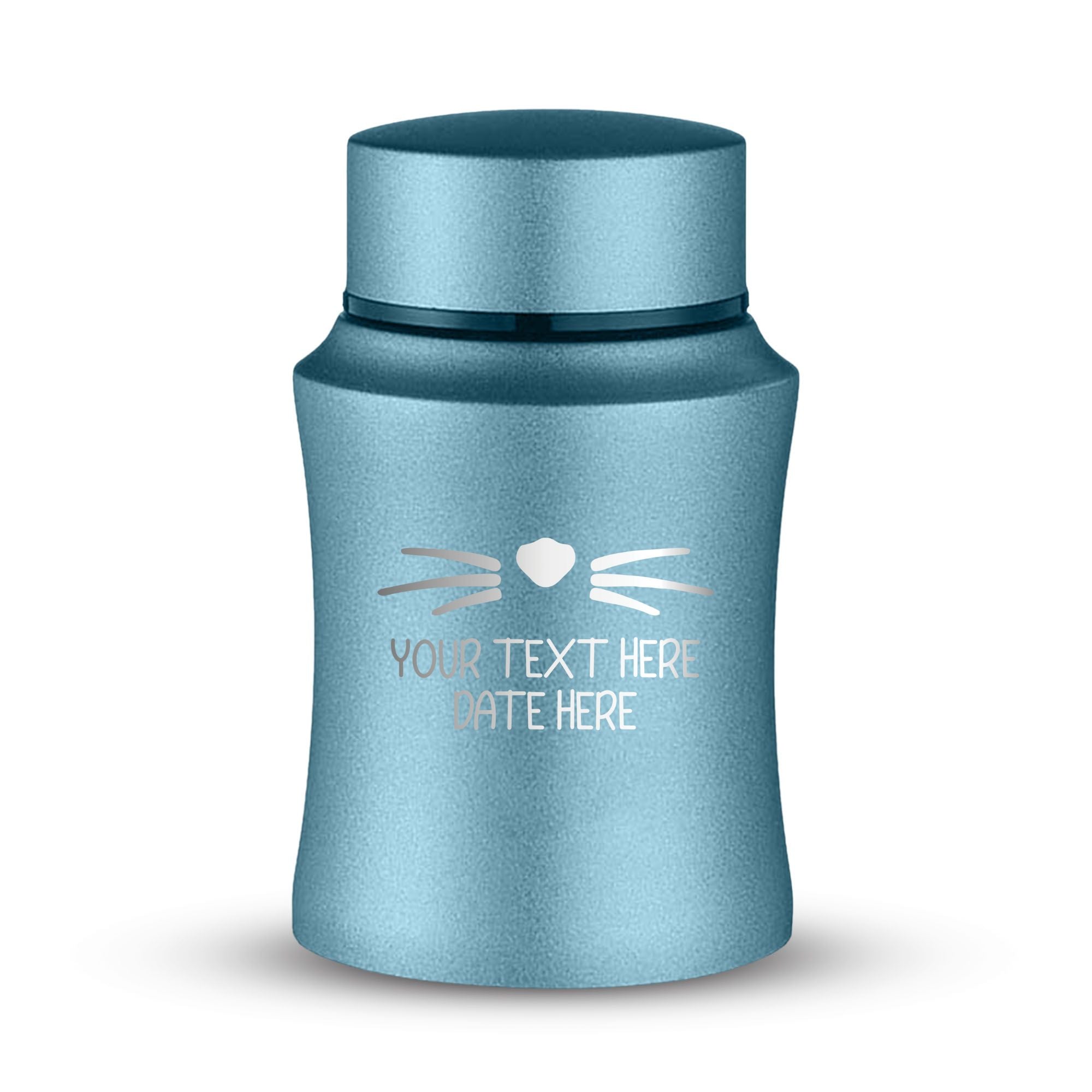 Custom Small Keepsake Cremation Urn for Small Cats - Laser Engraved - Fit up to 10lbs - Powder Coated Stainless Steel Urn