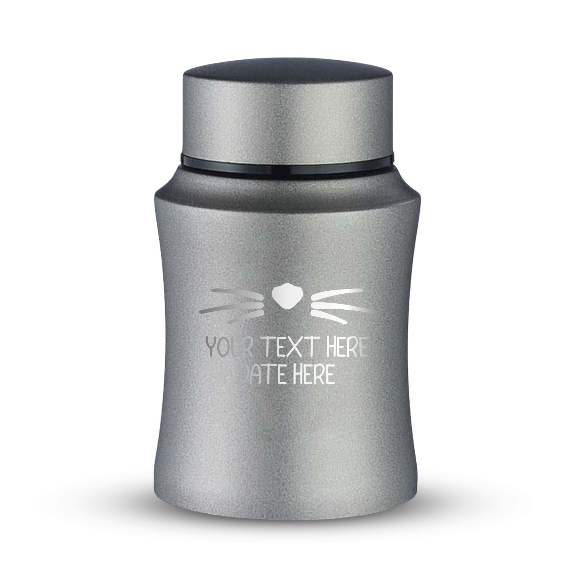 Custom Small Keepsake Cremation Urn for Small Cats - Laser Engraved - Fit up to 10lbs - Powder Coated Stainless Steel Urn