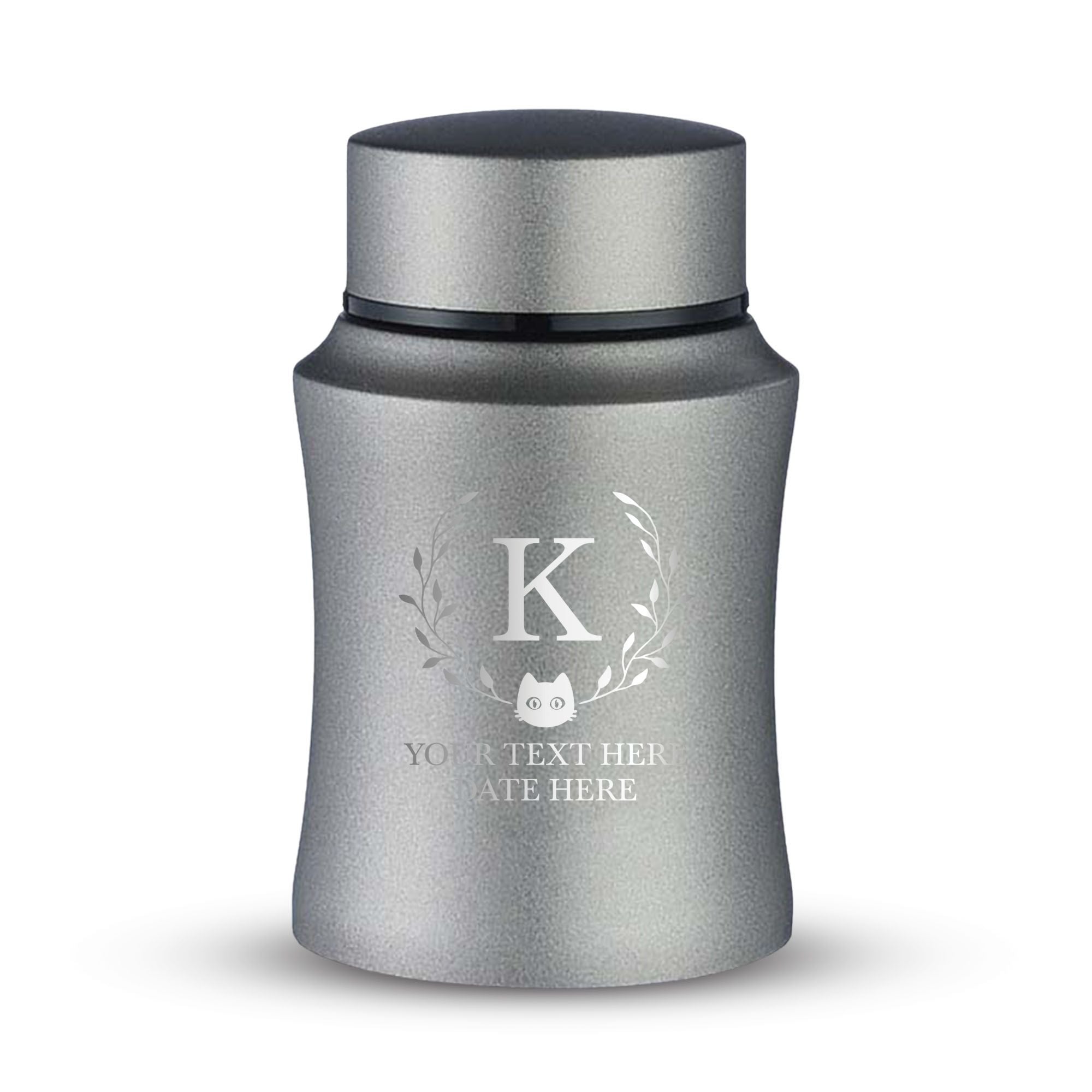 Custom Small Keepsake Cremation Urn for Small Cats - Laser Engraved - Fit up to 10lbs - Powder Coated Stainless Steel Urn