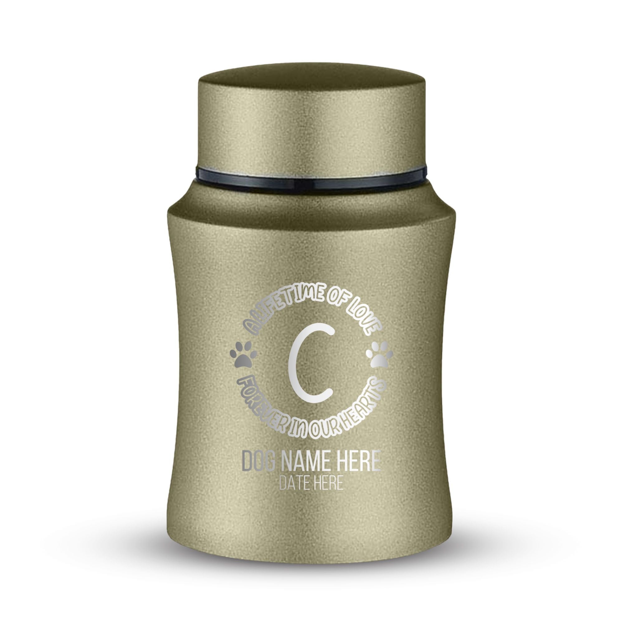 Custom Small Keepsake Cremation Urn for Small Dogs - Laser Engraved - Fit up to 10lbs - Powder Coated Stainless Steel Urn