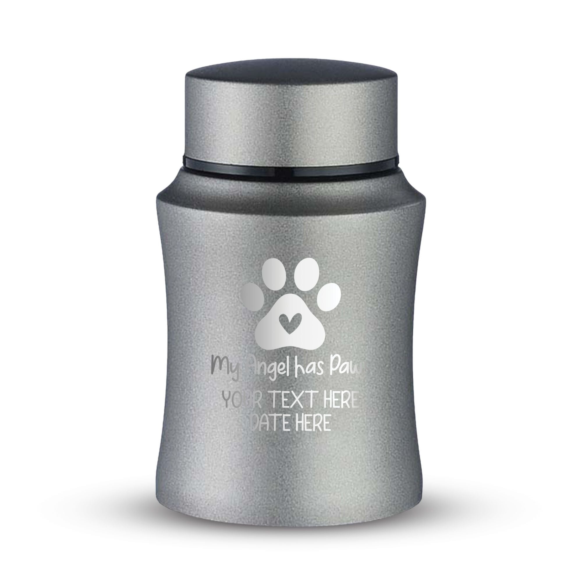 Custom Small Keepsake Cremation Urn for Small Cats - Laser Engraved - Fit up to 10lbs - Powder Coated Stainless Steel Urn