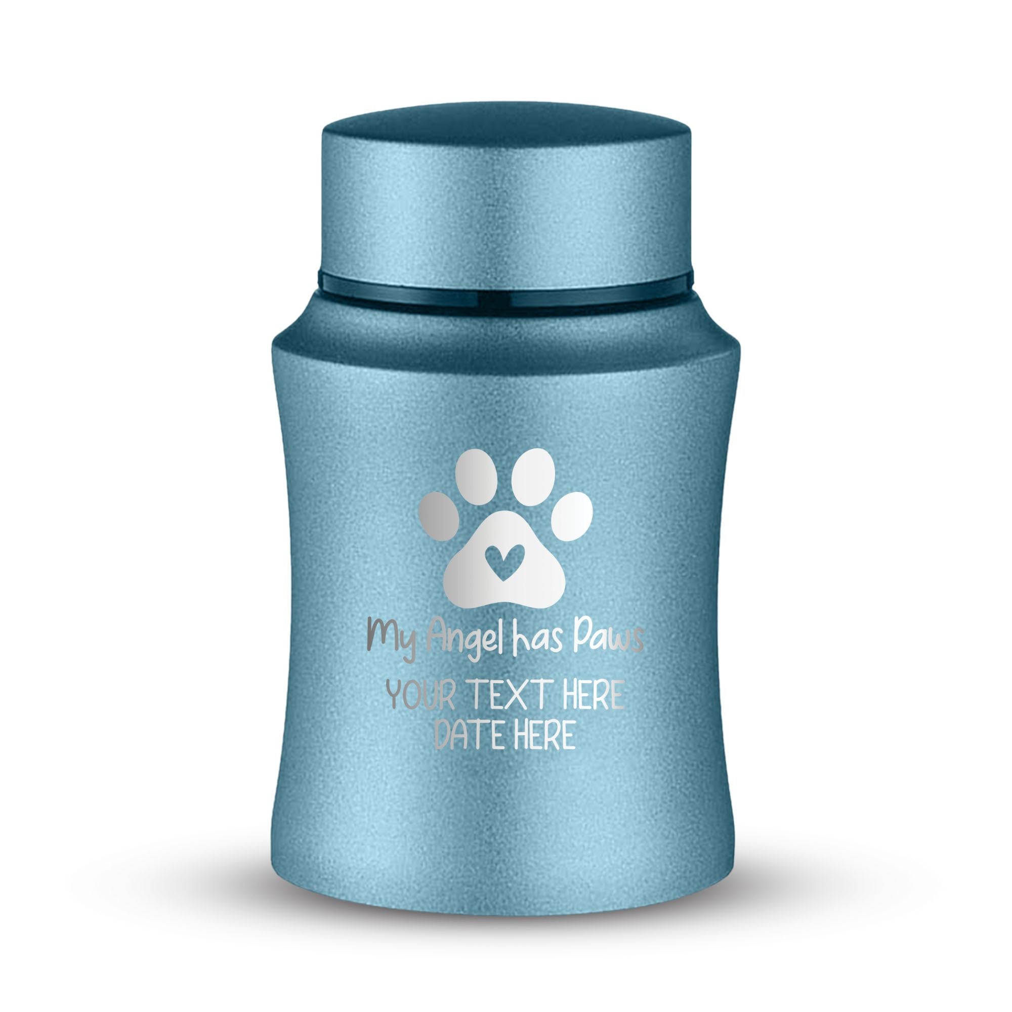 Custom Small Keepsake Cremation Urn for Small Cats - Laser Engraved - Fit up to 10lbs - Powder Coated Stainless Steel Urn