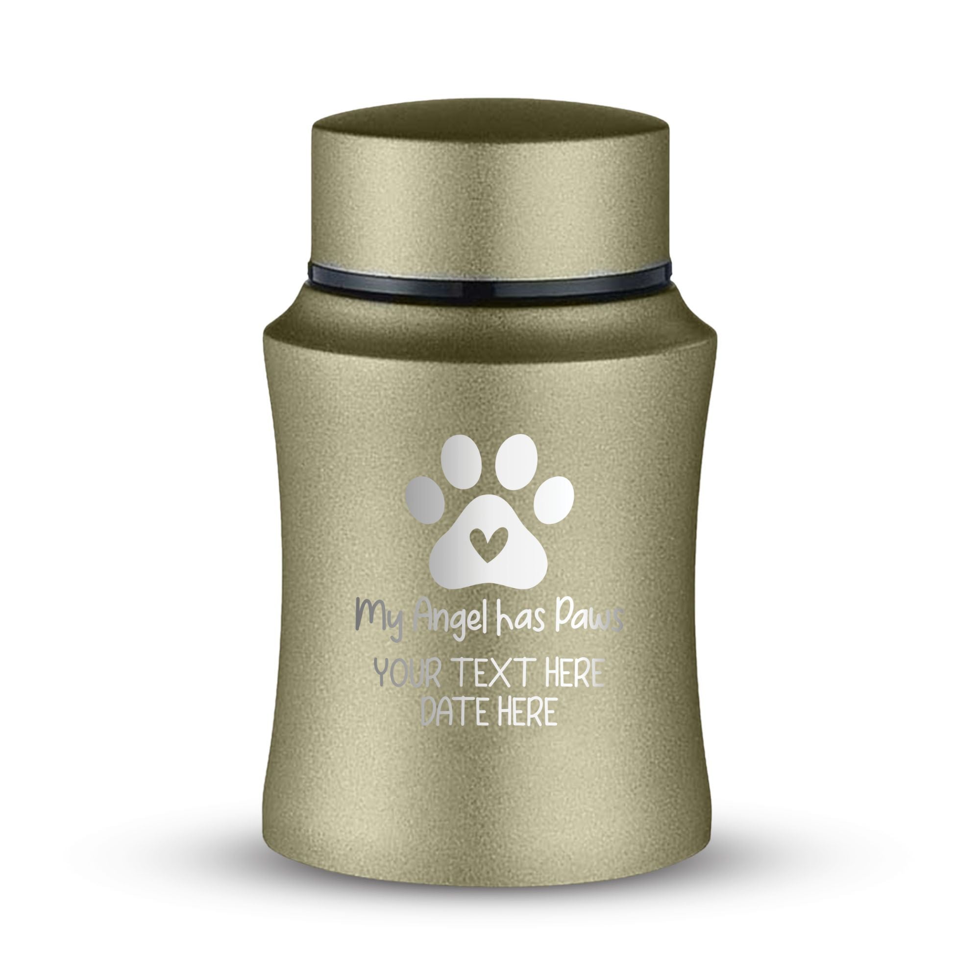 Custom Small Keepsake Cremation Urn for Small Cats - Laser Engraved - Fit up to 10lbs - Powder Coated Stainless Steel Urn
