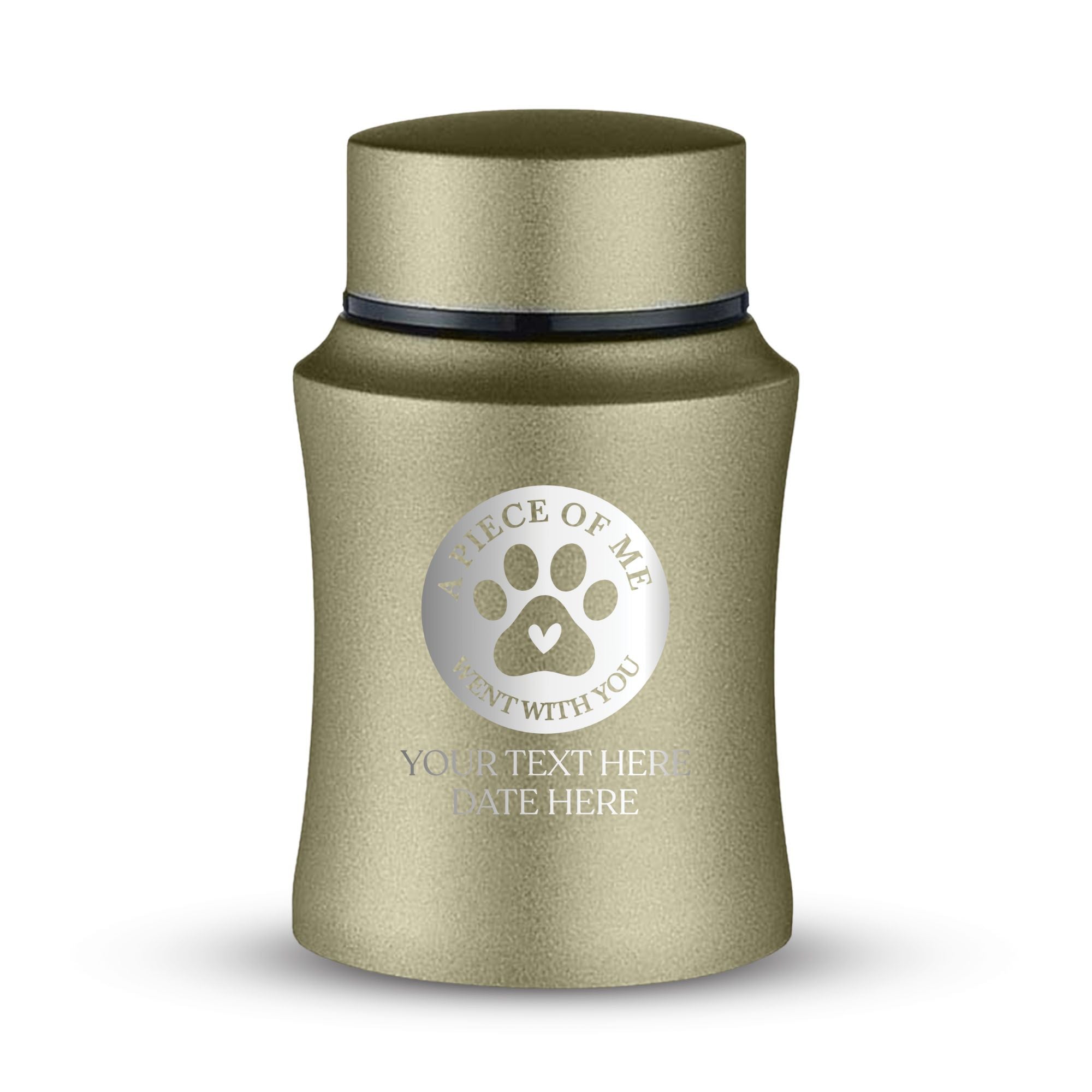 Custom Small Keepsake Cremation Urn for Small Cats - Laser Engraved - Fit up to 10lbs - Powder Coated Stainless Steel Urn