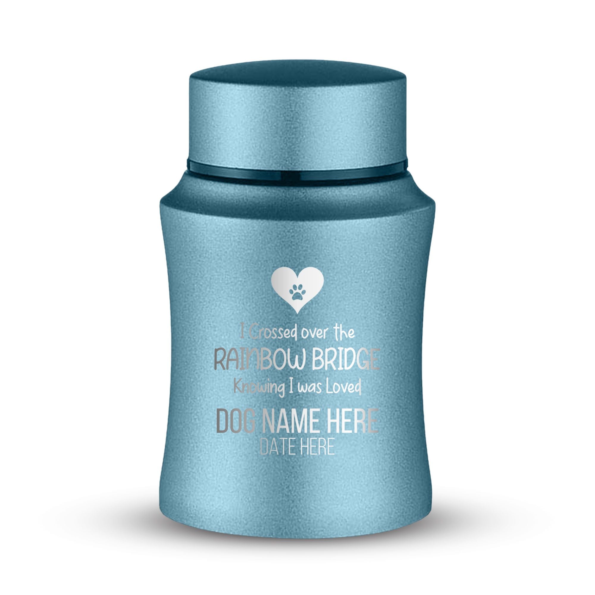 Custom Small Keepsake Cremation Urn for Small Dogs - Laser Engraved - Fit up to 10lbs - Powder Coated Stainless Steel Urn