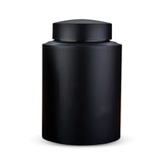 Custom Cat Round Urn - Larger Size - Stainless Steel - Black Powder Coated Finish - 115 Cubic Inch