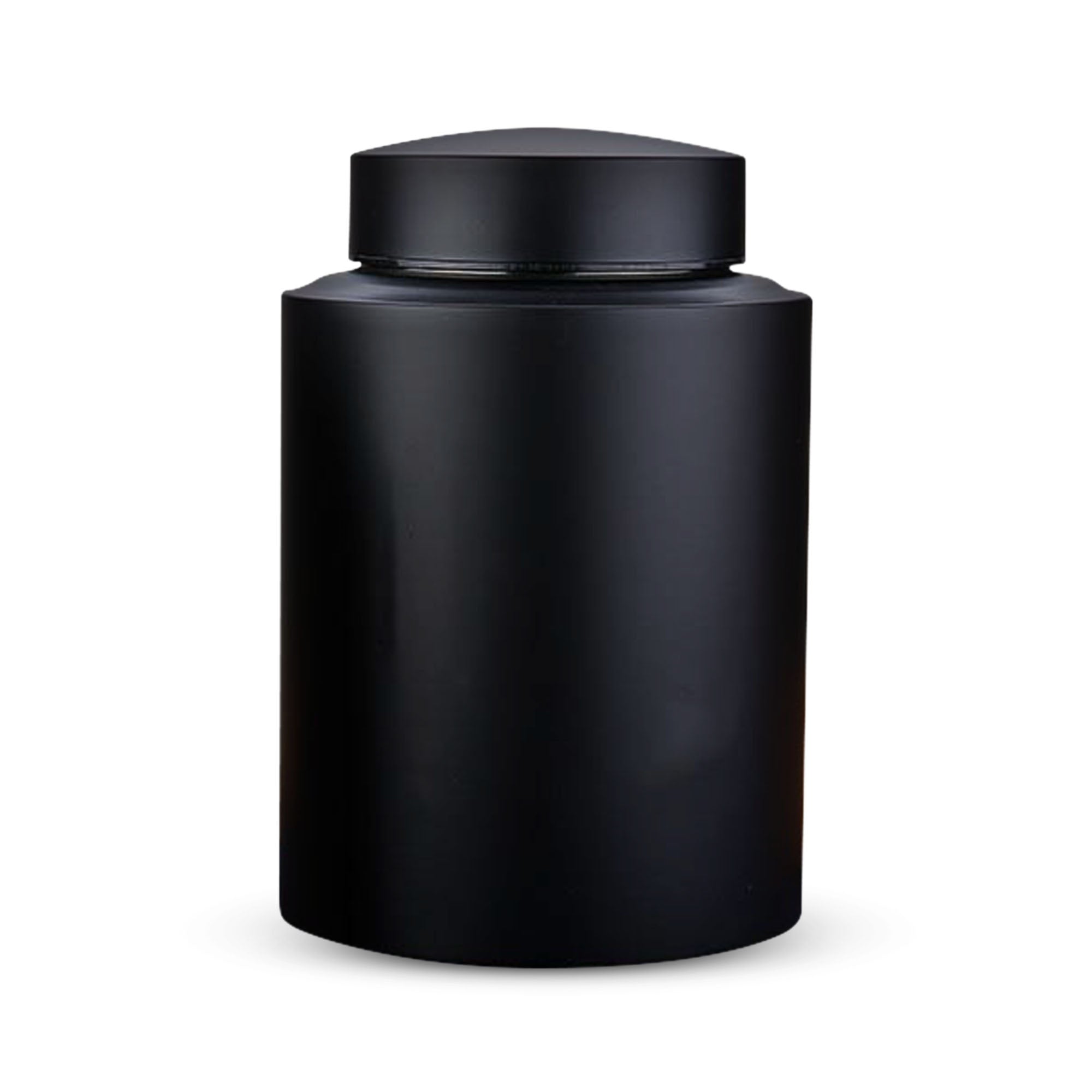 Personalized Custom Large Urn Pet Cat Cremation Urn Engraved with Name, Date and Text - Round Powder Coated Steel Urns for Cats ashes, Pet size 90-115 lbs |Black