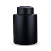 Custom Cat Round Urn - Medium Size - Stainless Steel - Black Powder Coated Finish - 50 Cubic Inch
