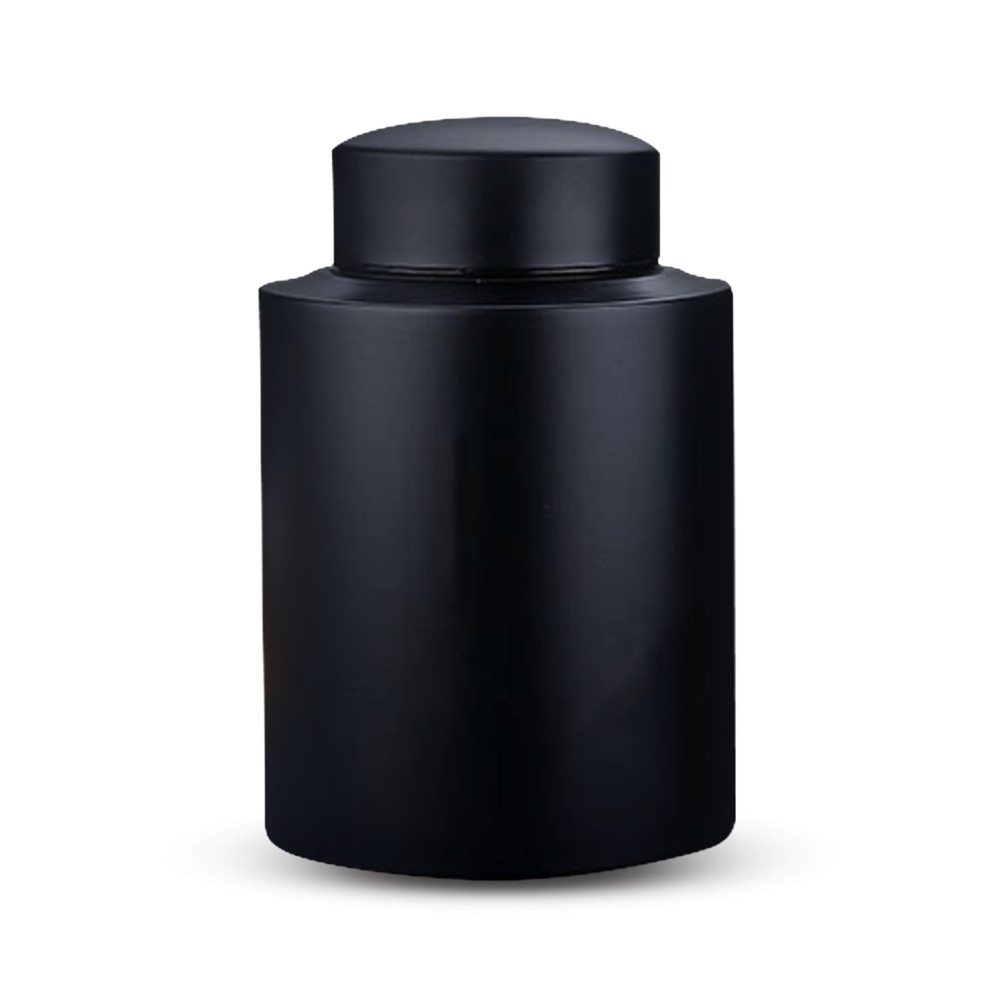 Personalized Custom Pet Cat Cremation Urn Engraved with Name, Date and Text - Round Powder Coated Steel Standard Size Urns for Cats ashes, Pet size 30-50lbs | (Black)