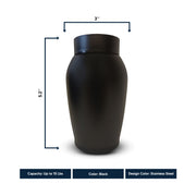 Personalized Custom Small Urn Engraved with Pet Name, Date, and Rabbit Design - 5.2" Black Powder Coated Steel Cremation Urn for Rabbit Memorial Ashes | 12-16 lb Capacity, Rabbit Face
