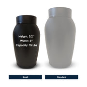 Personalized Small Keepsake Urn Engraved with Pet Name, Date, and Design - 5.2" Black Powder Coated Steel Cremation Urn for Gerbil Memorial Ashes | 12-16 lb Capacity, Gerbil Paw Print Circular Frame