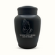 Classic Black Powder Coated Stainless Steel Human Cremation Urn – 150 Cubic Inch | Praying Hands