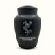 Classic Black Powder Coated Stainless Steel Human Cremation Urn – 150 Cubic Inch | Floral Memorial