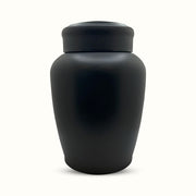 Custom Engraved Stainless Steel Human Urn with Memorial Cross Design - Black Powder Coated Finish - 150 Cubic Inch
