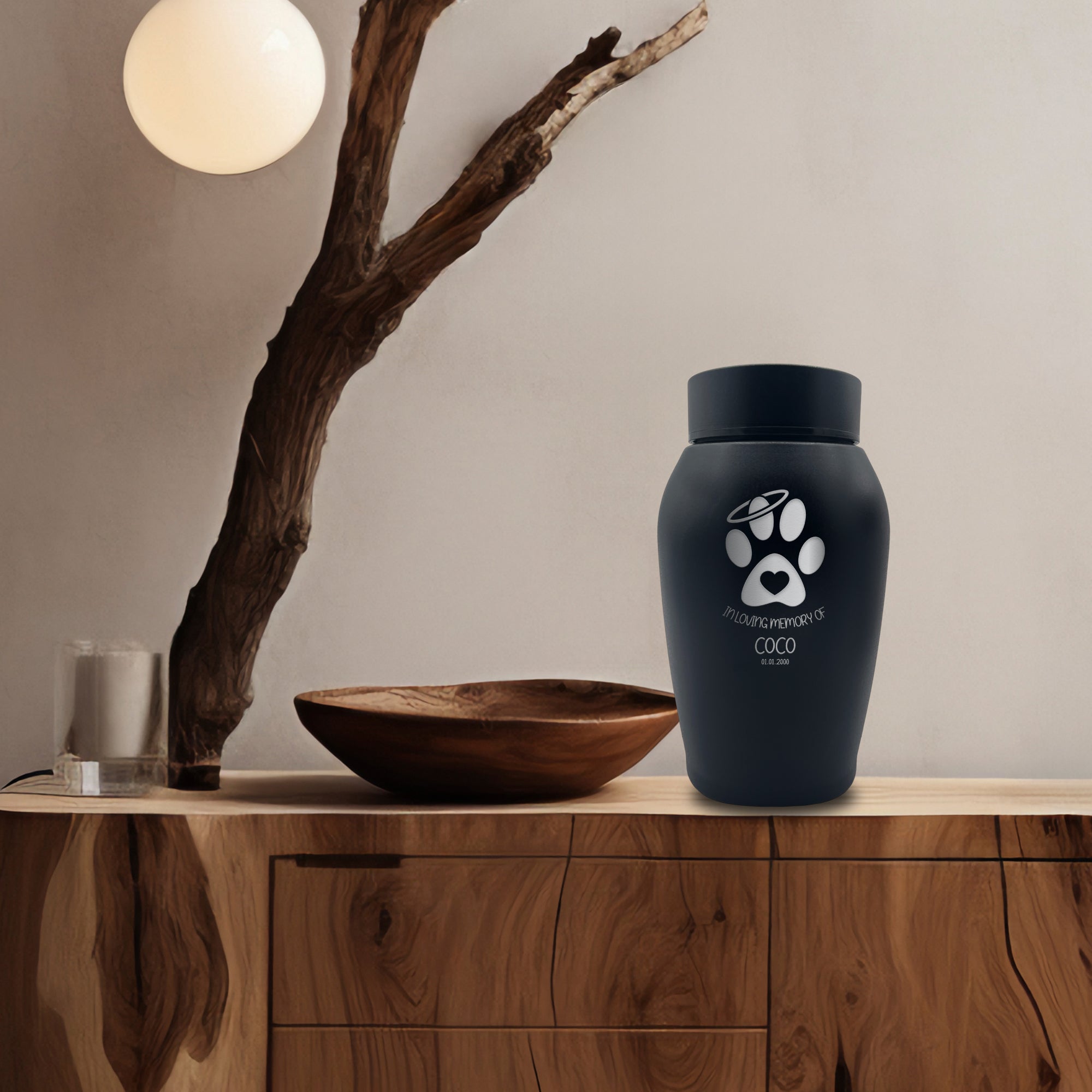 Medium Custom Dog Urn – 50 Cubic Inch – Stainless Steel | Human Bestfriend Design