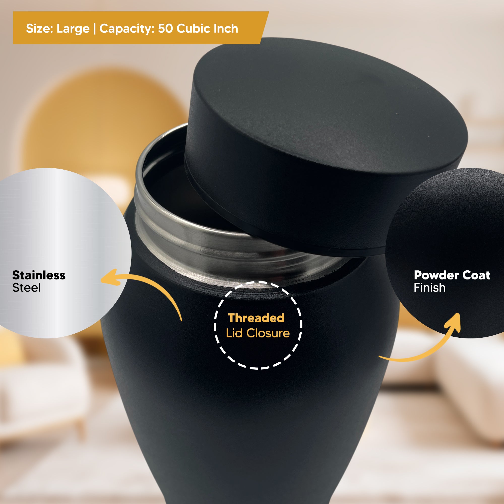 Medium Custom Dog Urn – 50 Cubic Inch – Stainless Steel | Human Bestfriend Design