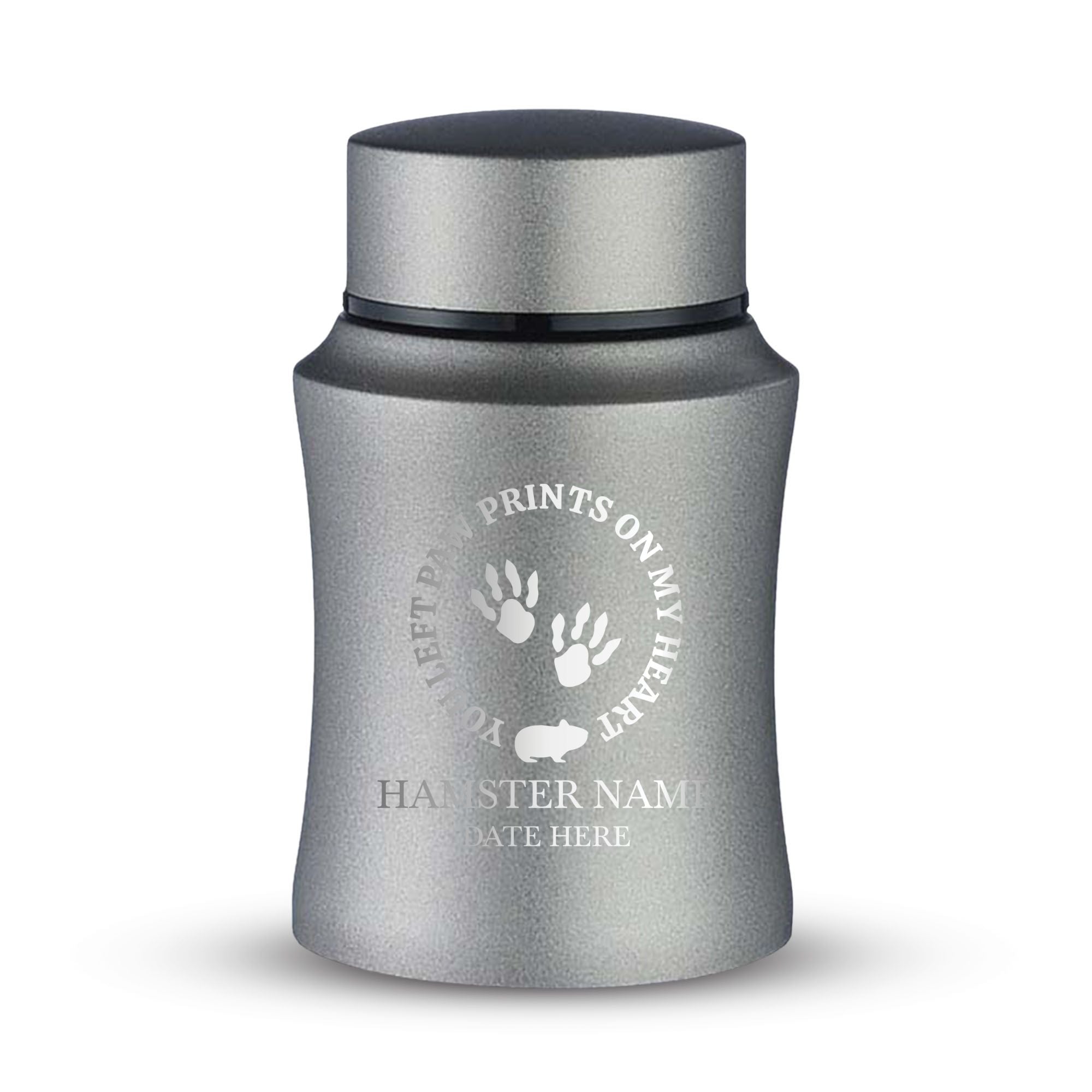 Custom Small Keepsake Cremation Urn for Hamsters - Laser Engraved - Fit up to 10lbs - Powder Coated Stainless Steel Urn