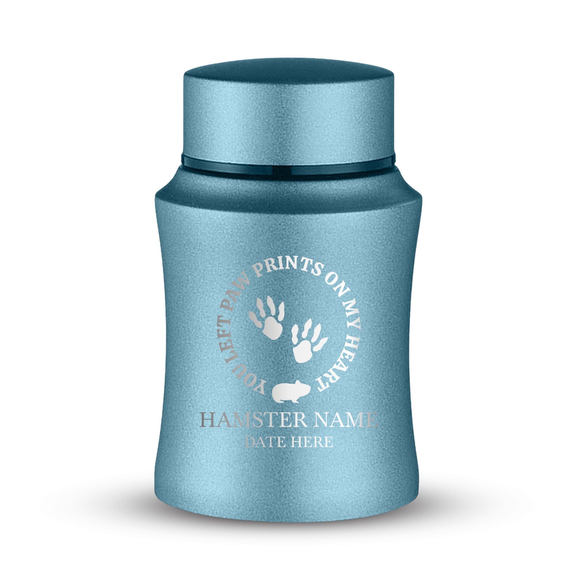 Custom Small Keepsake Cremation Urn for Hamsters - Laser Engraved - Fit up to 10lbs - Powder Coated Stainless Steel Urn
