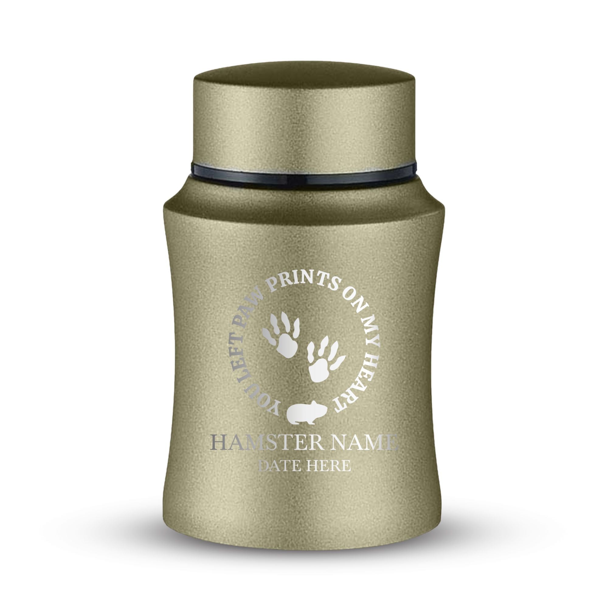 Custom Small Keepsake Cremation Urn for Hamsters - Laser Engraved - Fit up to 10lbs - Powder Coated Stainless Steel Urn