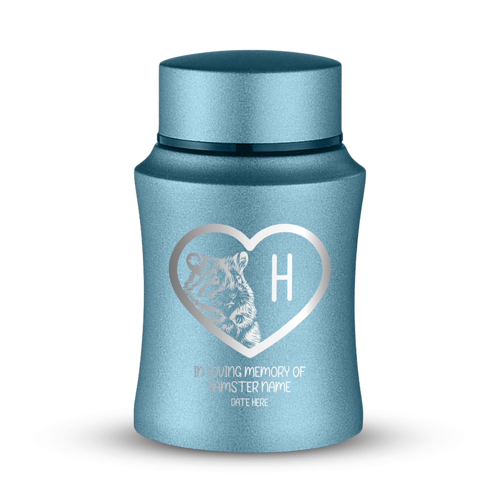 Custom Small Keepsake Cremation Urn for Hamsters - Laser Engraved - Fit up to 10lbs - Powder Coated Stainless Steel Urn